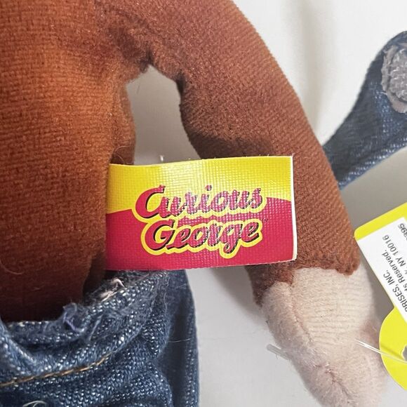 Marvel Toys Bean Bag Curious George in Overalls Plush Stuffed Animal 2005 w/ TAG - Picture 11 of 14